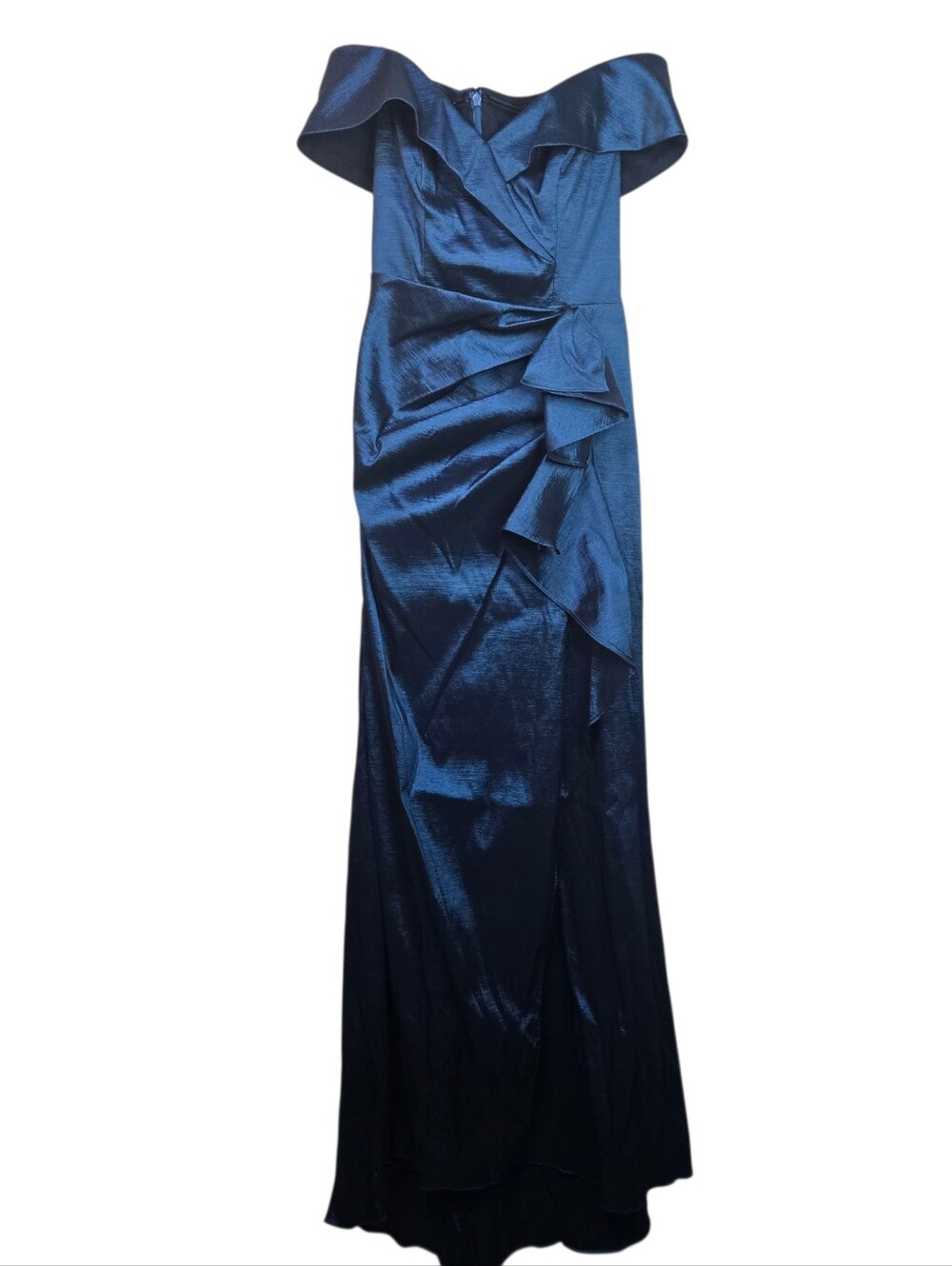XSCAPE Sz 4 Midnight Off-Shoulder Floor Length Gown, Prom, Weddings, Events NWT
